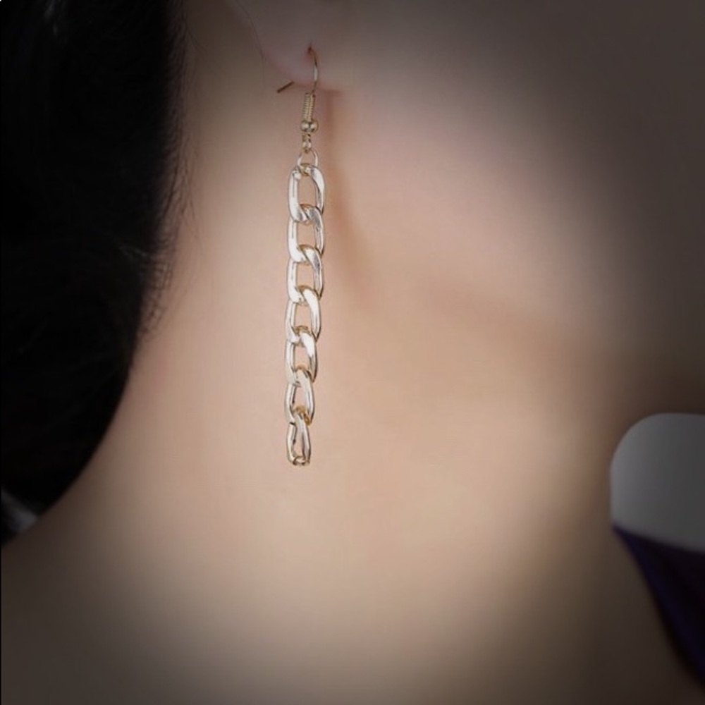 Trendy drop chain link earrings • great gift